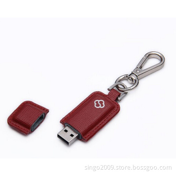 Key Shape Leather USB Flash Drive